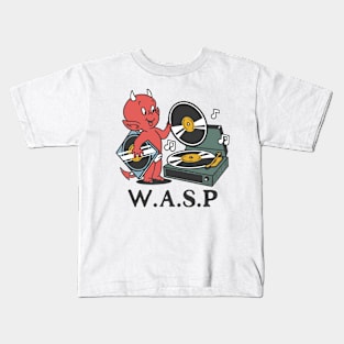 wasp devil record Kids T-Shirt